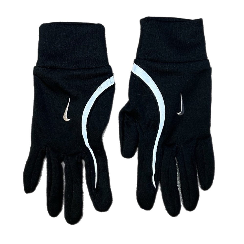 Nike Black Gloves with Silver Detailing